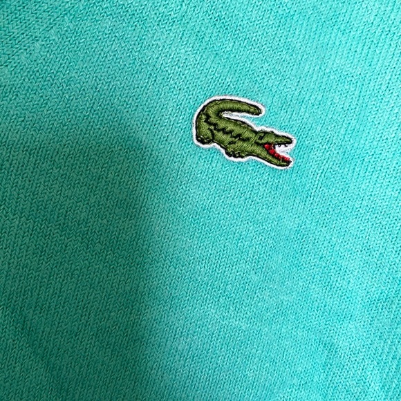 Lacoste Club made in USA Blue V-Neck Sweater Lightweight Knit - Picture 6 of 7